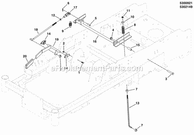 Parking Brake Group Diagram and Parts List for 400ZB2748 5900528 Snapper Lawn Tractor