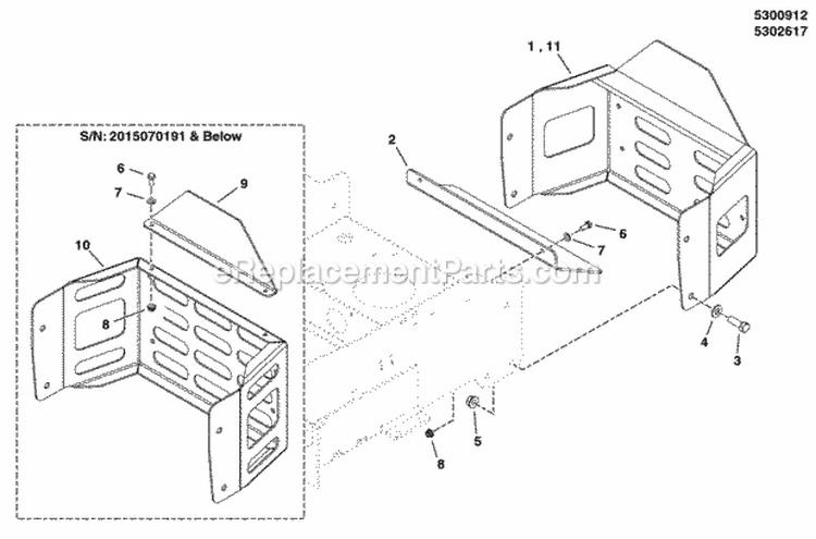 Rear Bumper Group Diagram and Parts List for 400ZB2748 5900528 Snapper Lawn Tractor