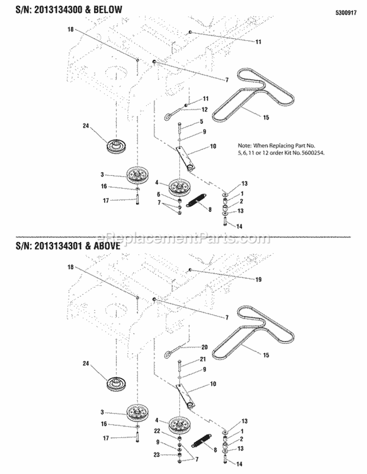 Pump Drive Group Diagram and Parts List for 400ZB2748 5900528 Snapper Lawn Tractor
