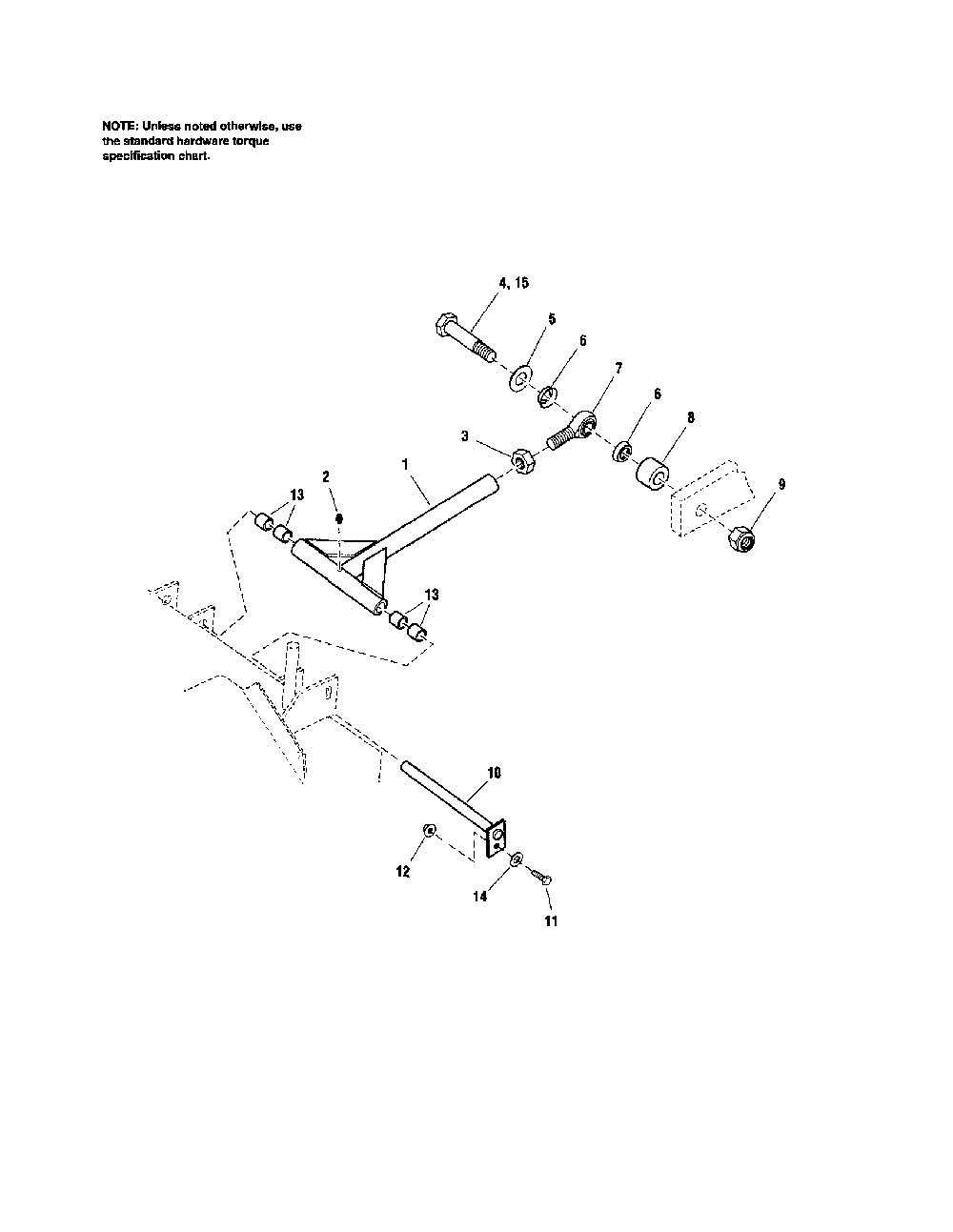61"/72" mower deck-rear mount bars Diagram and Parts List for 5900693  Snapper Lawn Mower
