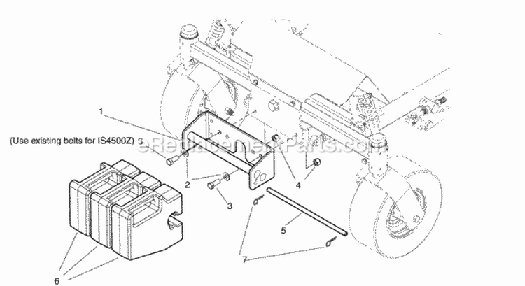 Weight Mount Group Diagram and Parts List for 5600002  Snapper Lawn Tractor Accessories