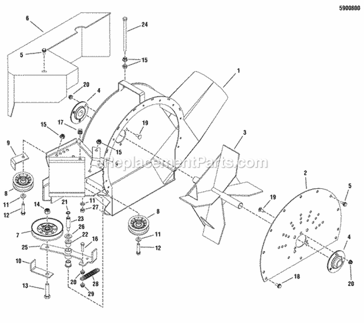 Blower Group Diagram and Parts List for 5600539  Snapper Lawn Tractor Accessories