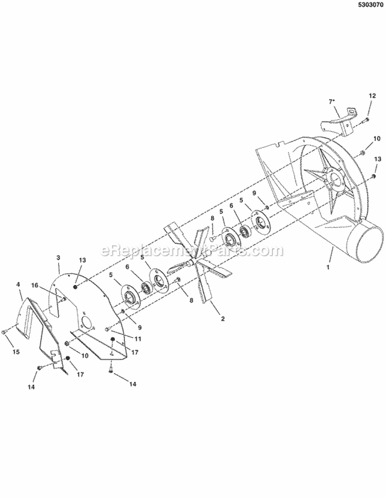 Blower Group Diagram and Parts List for 5600610  Snapper Lawn Tractor Accessories