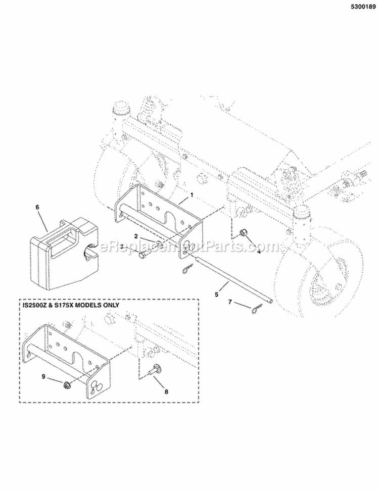 Weight Mount Group Diagram and Parts List for 5600610  Snapper Lawn Tractor Accessories