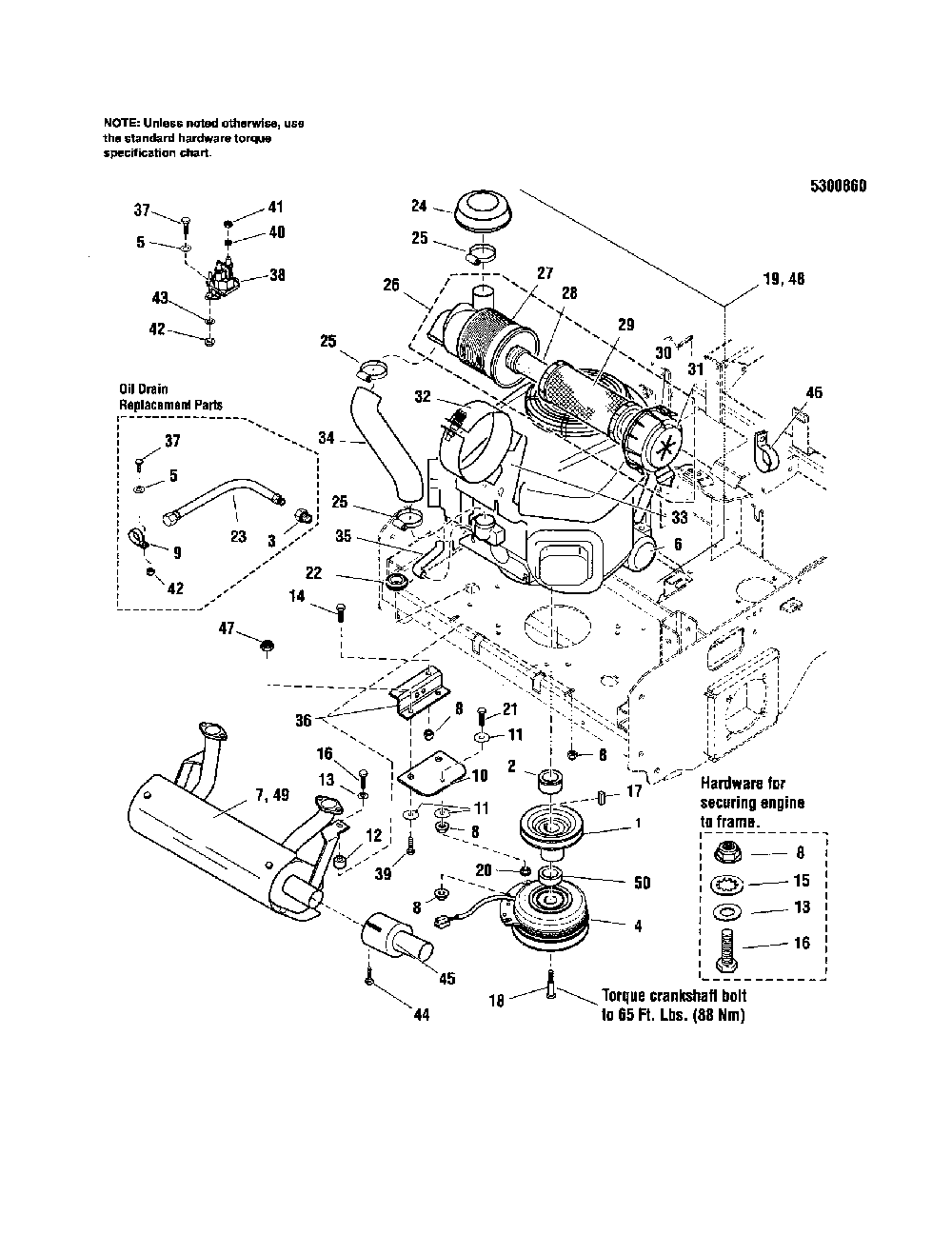 Engine/pto-25 hp/27hp kawasaki Diagram and Parts List for 5900693  Snapper Lawn Mower