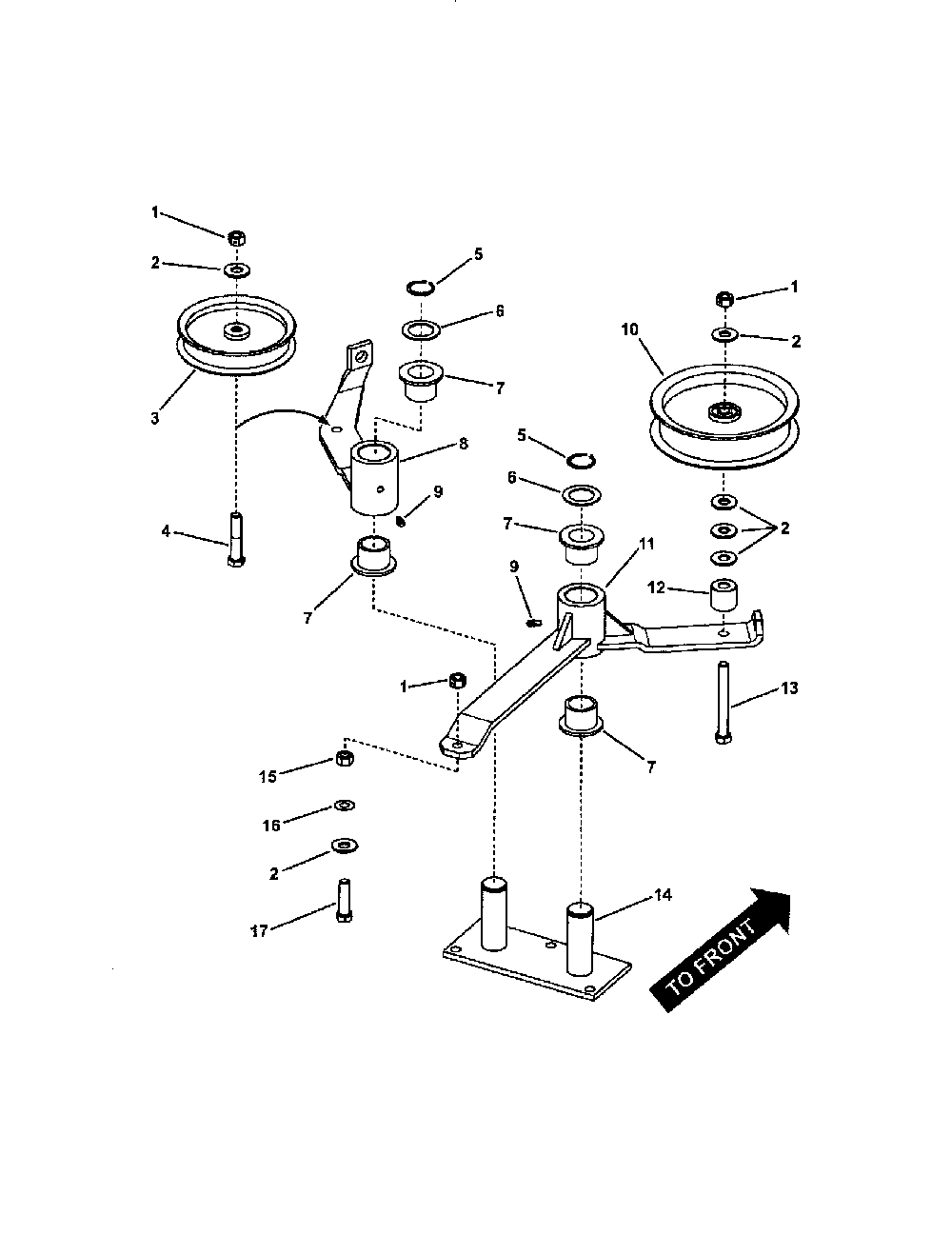 52" deck idler Diagram and Parts List for SPA481 SERIES 3 Snapper Lawn Mower