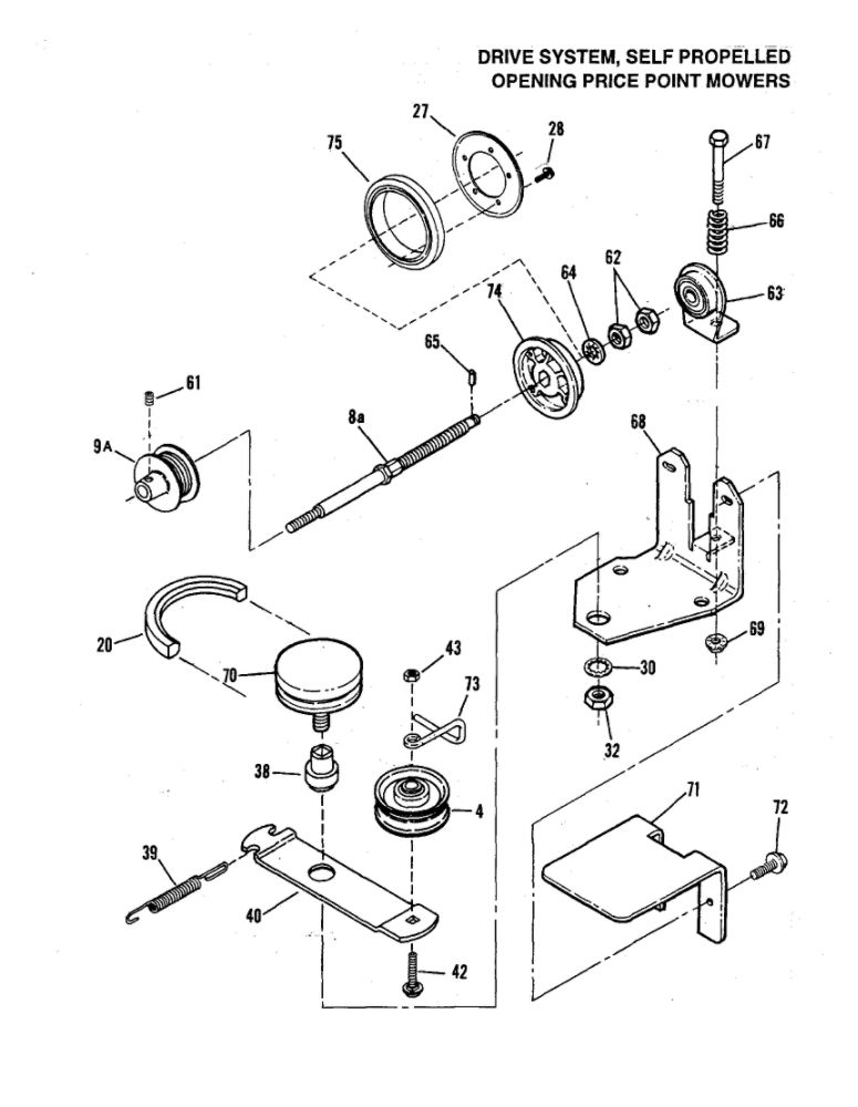 Drive System/Self Propelled Diagram and Parts List for EP21500E  Snapper Lawn Mower