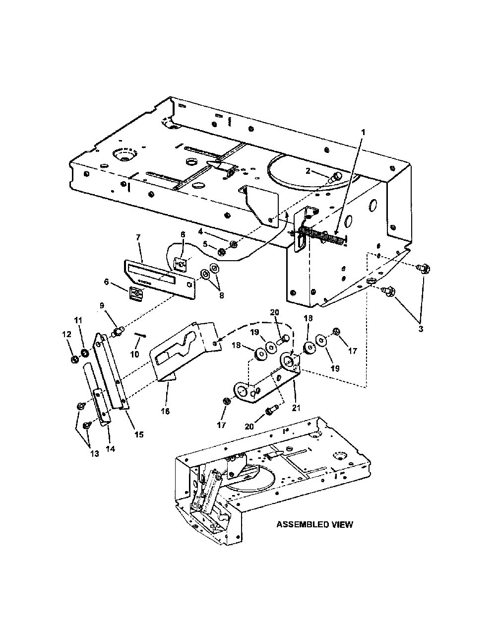 Yoke lift components Diagram and Parts List for 301223BVE  Snapper Lawn Mower