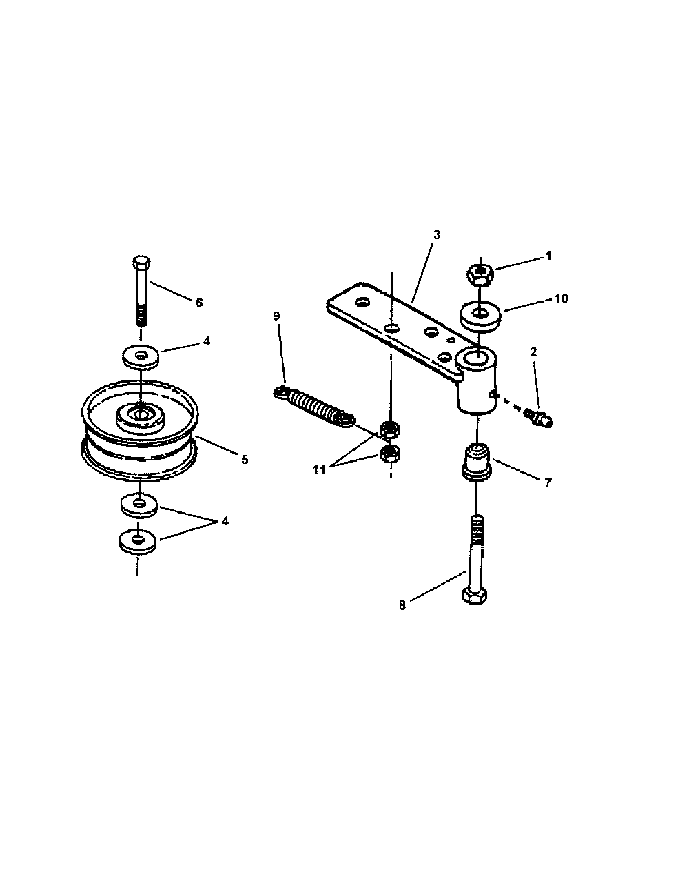 Power unit idler Diagram and Parts List for SPA610-  Snapper Lawn Mower