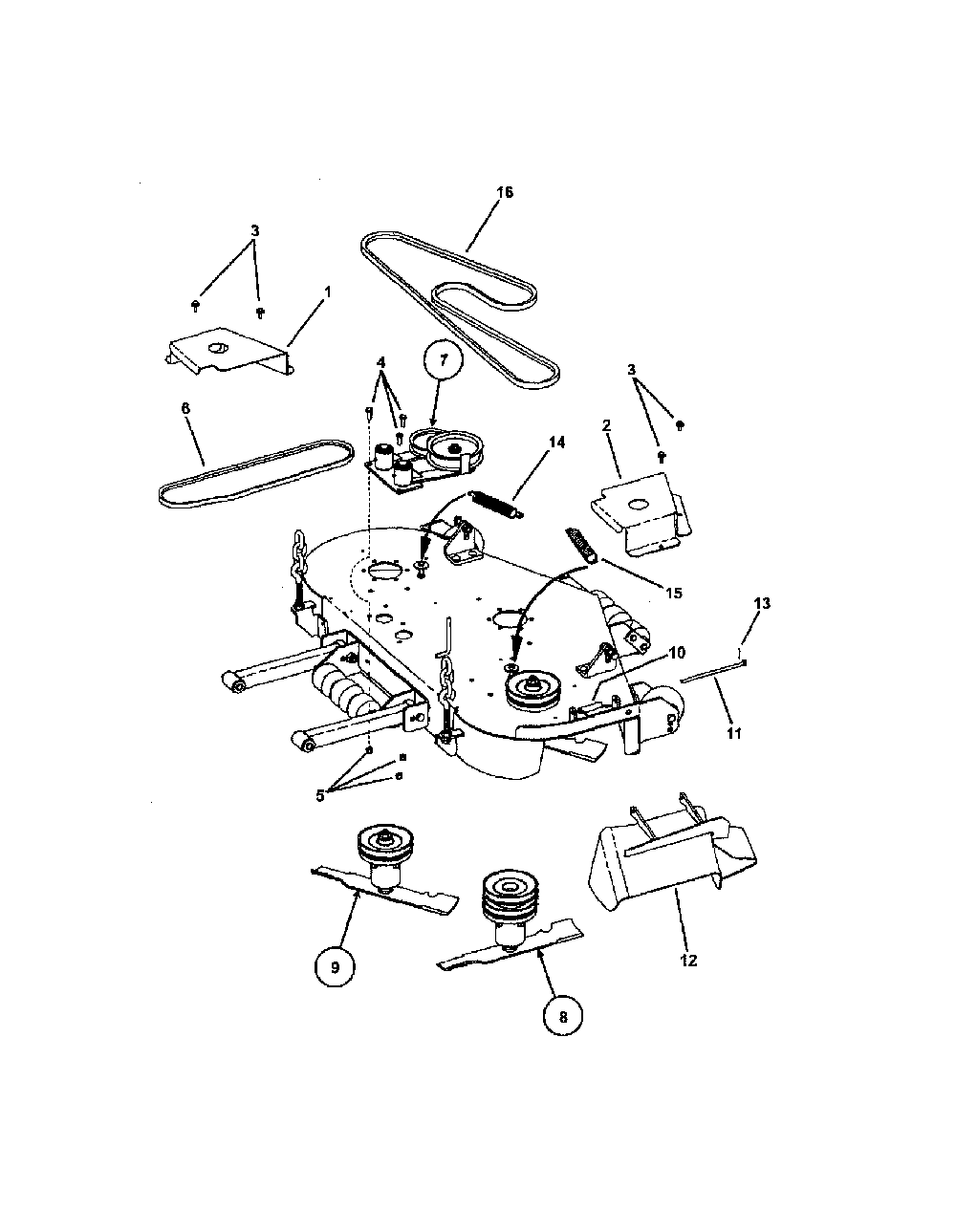 48" cutting deck pt. 2 Diagram and Parts List for 85673  Snapper Lawn Mower