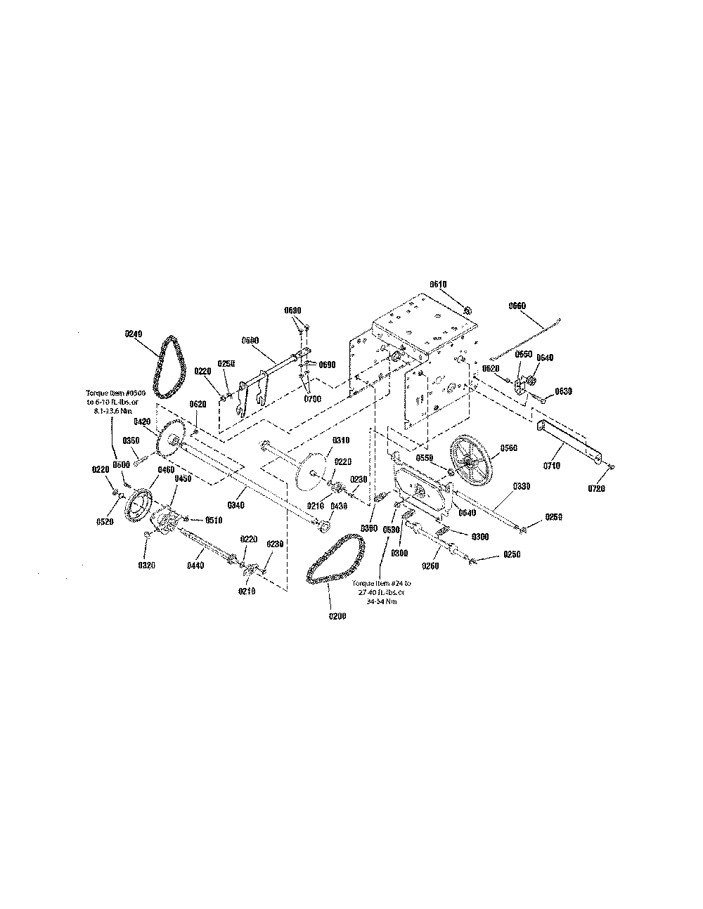 Traction drive - standard Diagram and Parts List for 13088768  Snapper Snow Blower