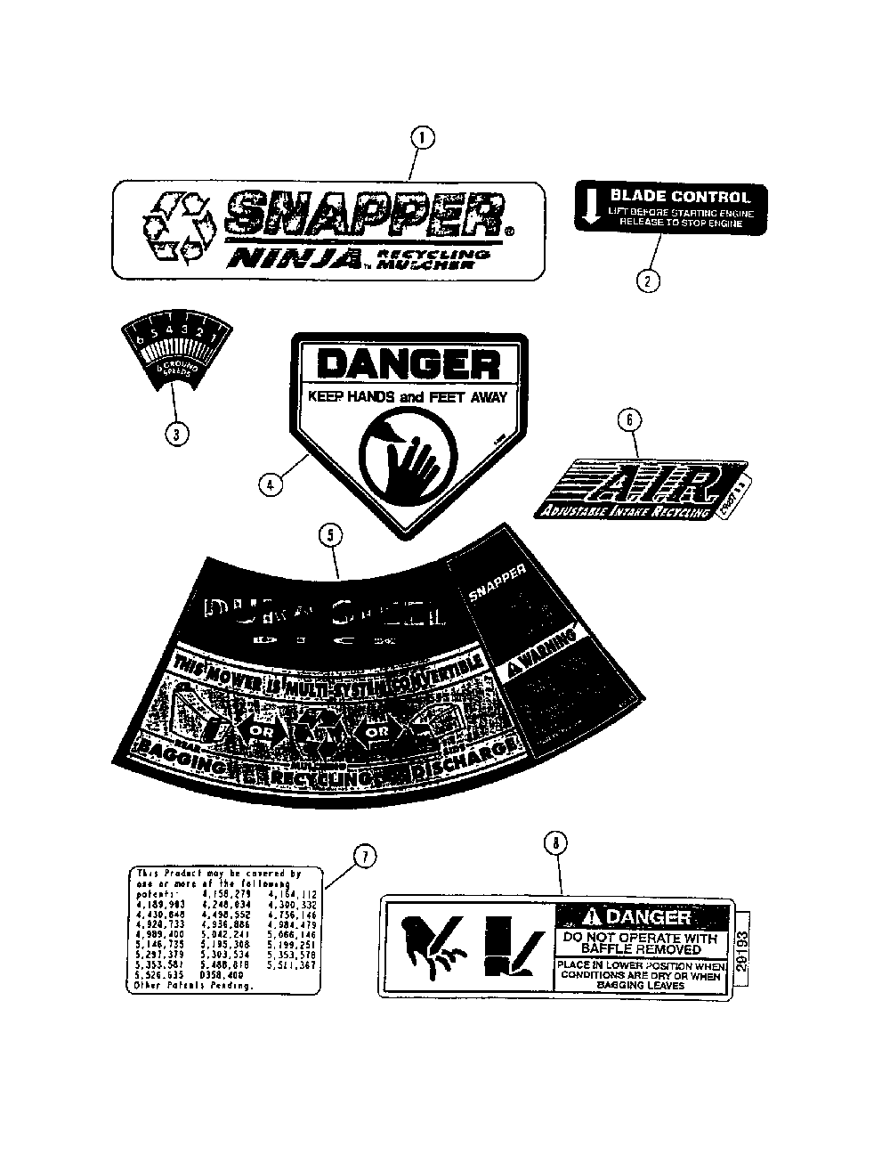 Decals i Diagram and Parts List for 84287  Snapper Lawn Mower