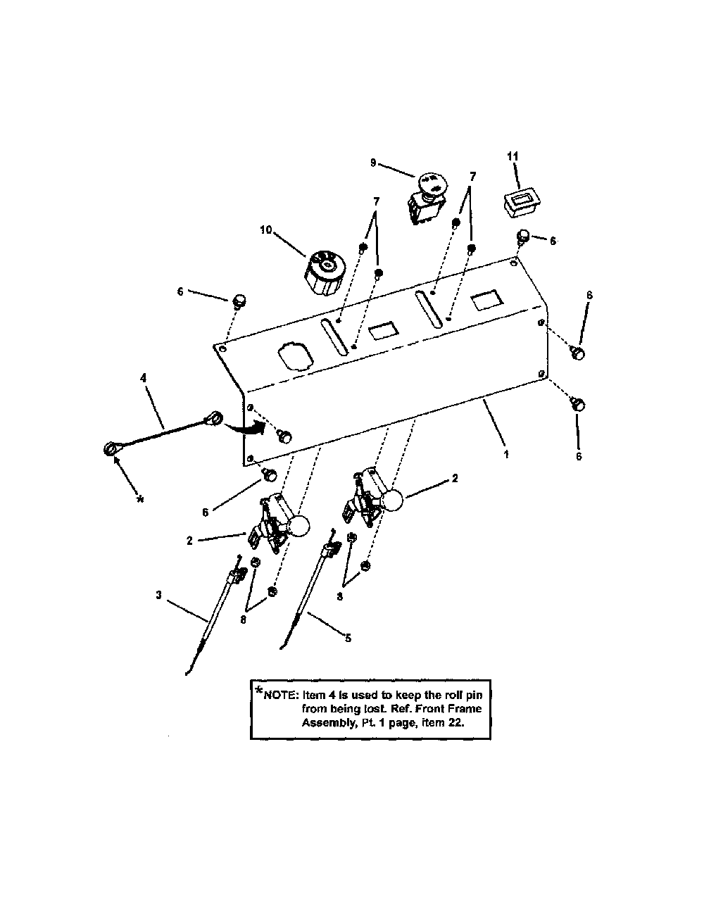 Control panel Diagram and Parts List for 85673  Snapper Lawn Mower
