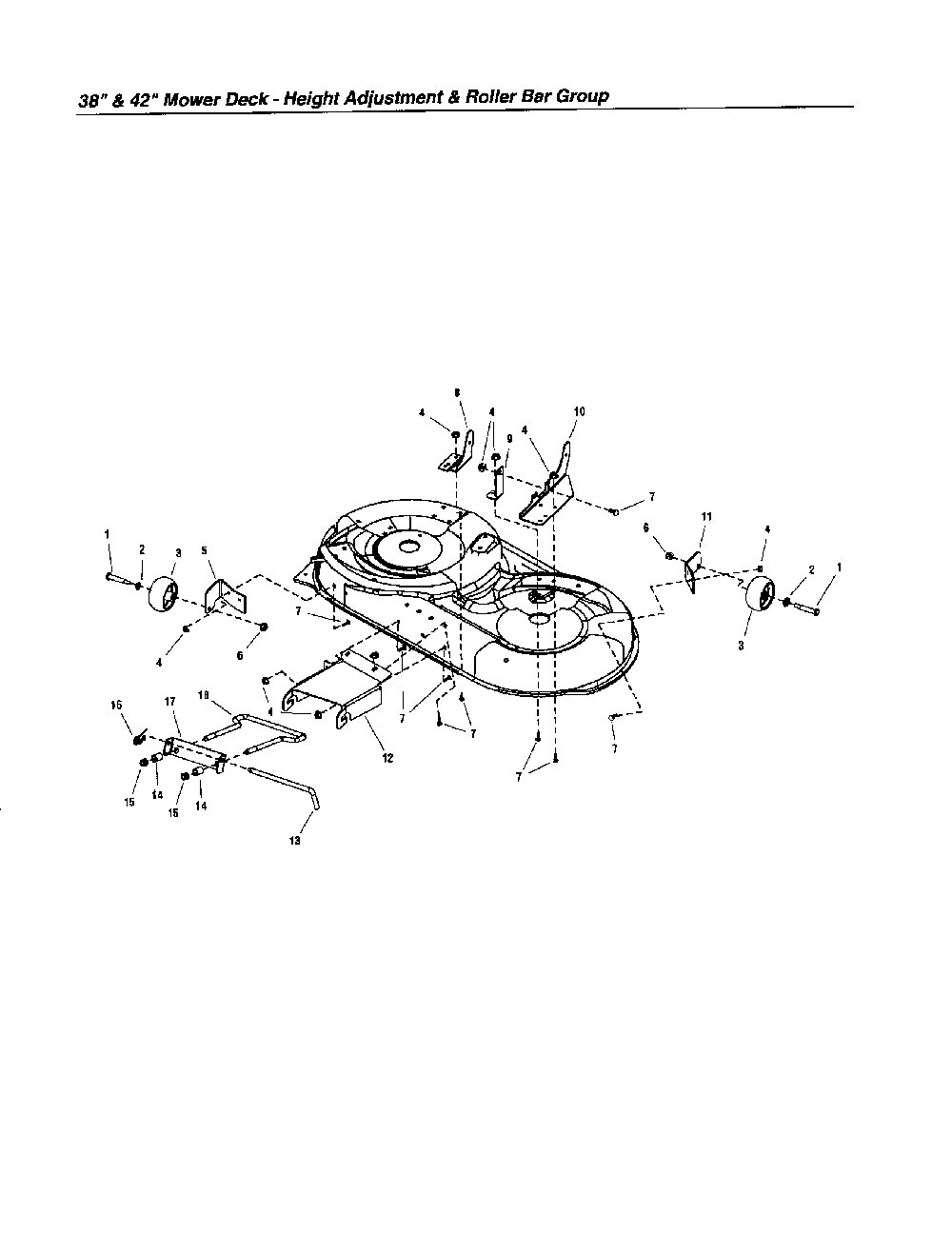 Height adjustment/roller bar Diagram and Parts List for LT22500  Snapper Lawn Tractor