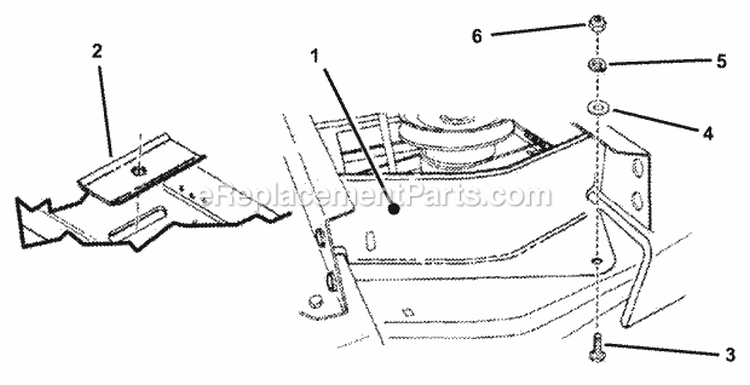 Deck Baffle Diagram and Parts List for 7060361  Snapper Lawn Tractor