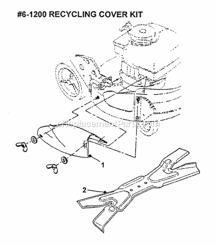 Recycling Ninja Cover Kit 21 Diagram and Parts List for 7061200  Snapper Lawn Tractor Accessories