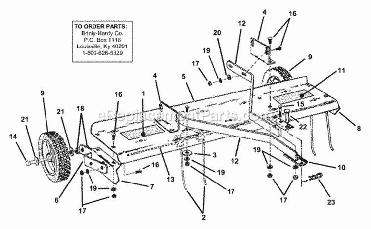 Dethatcher 40 Diagram and Parts List for 7061912  Snapper Lawn Tractor