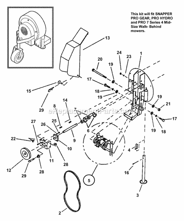 Debris Blower (Part 1) Diagram and Parts List for 7063006  Snapper Lawn Tractor Accessories