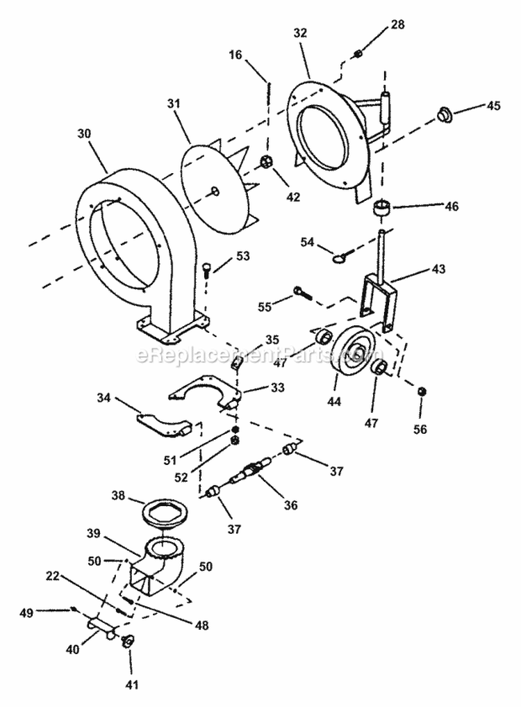 Debris Blower (Part 2) Diagram and Parts List for 7063006  Snapper Lawn Tractor Accessories