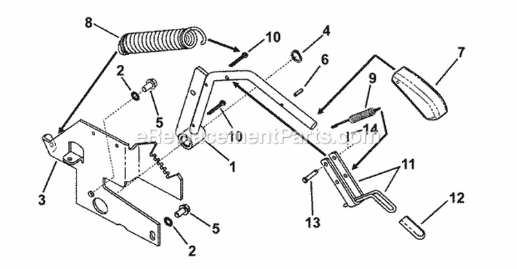 Deck Height Adjustment Components Diagram and Parts List for 7063023  Snapper Lawn Tractor Accessories
