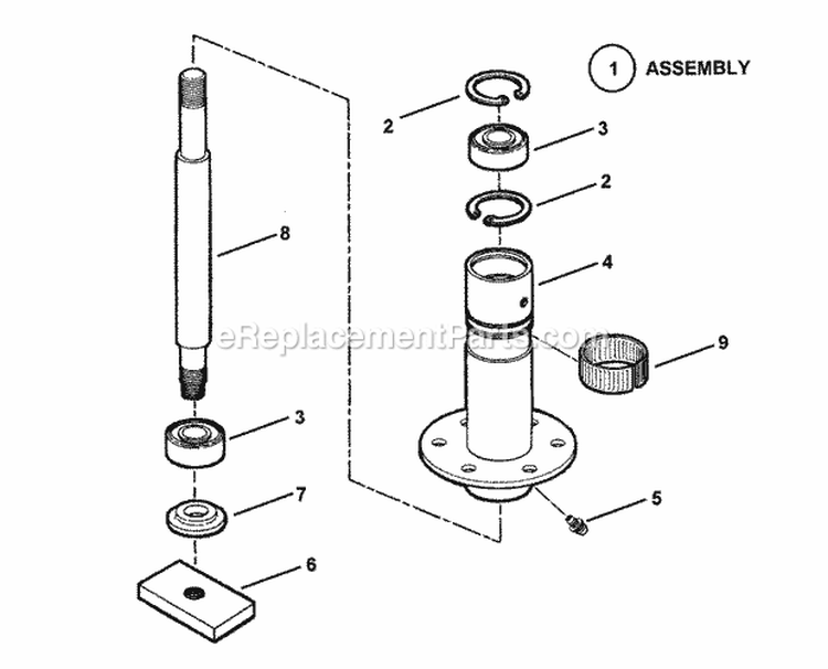 Spindle Assembly Diagram and Parts List for 421823BVE 84880 Snapper Lawn Tractor