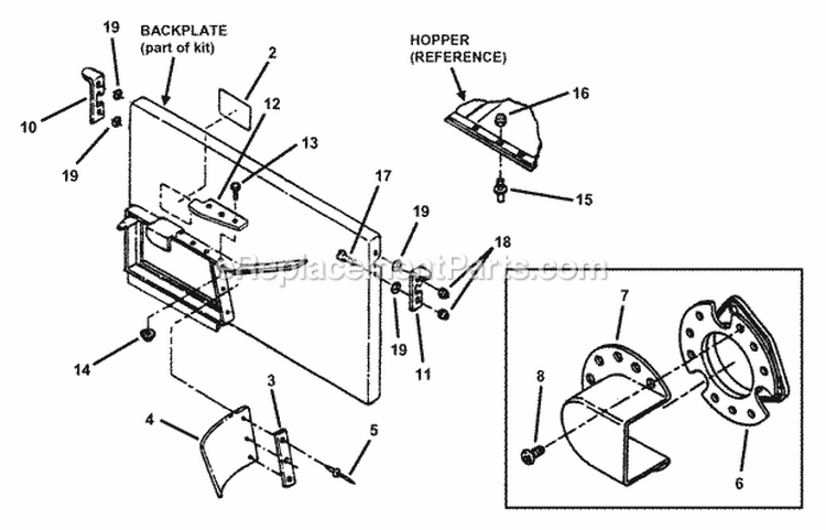Grass Catcher Mount (Pro Units With Sp Spa  Spe Decks) Diagram and Parts List for 7063032  Snapper Lawn Tractor Accessories