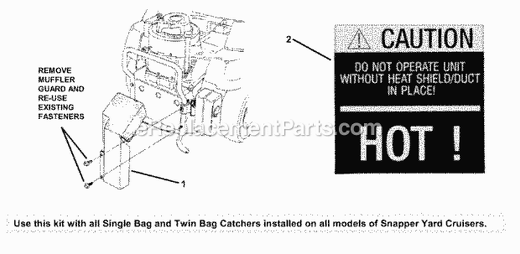 Debris Shield Kit Diagram and Parts List for 7063035  Snapper Lawn Tractor