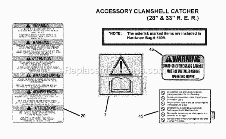 Decals Diagram and Parts List for 7063125  Snapper Lawn Tractor