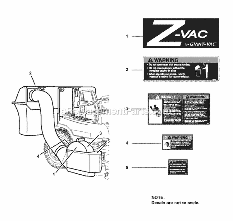 Decal Group Diagram and Parts List for 7063313  Snapper Lawn Tractor Accessories