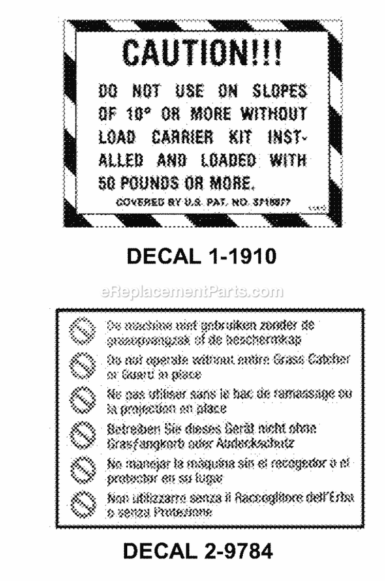 Decal Group Diagram and Parts List for 7063317  Snapper Lawn Tractor