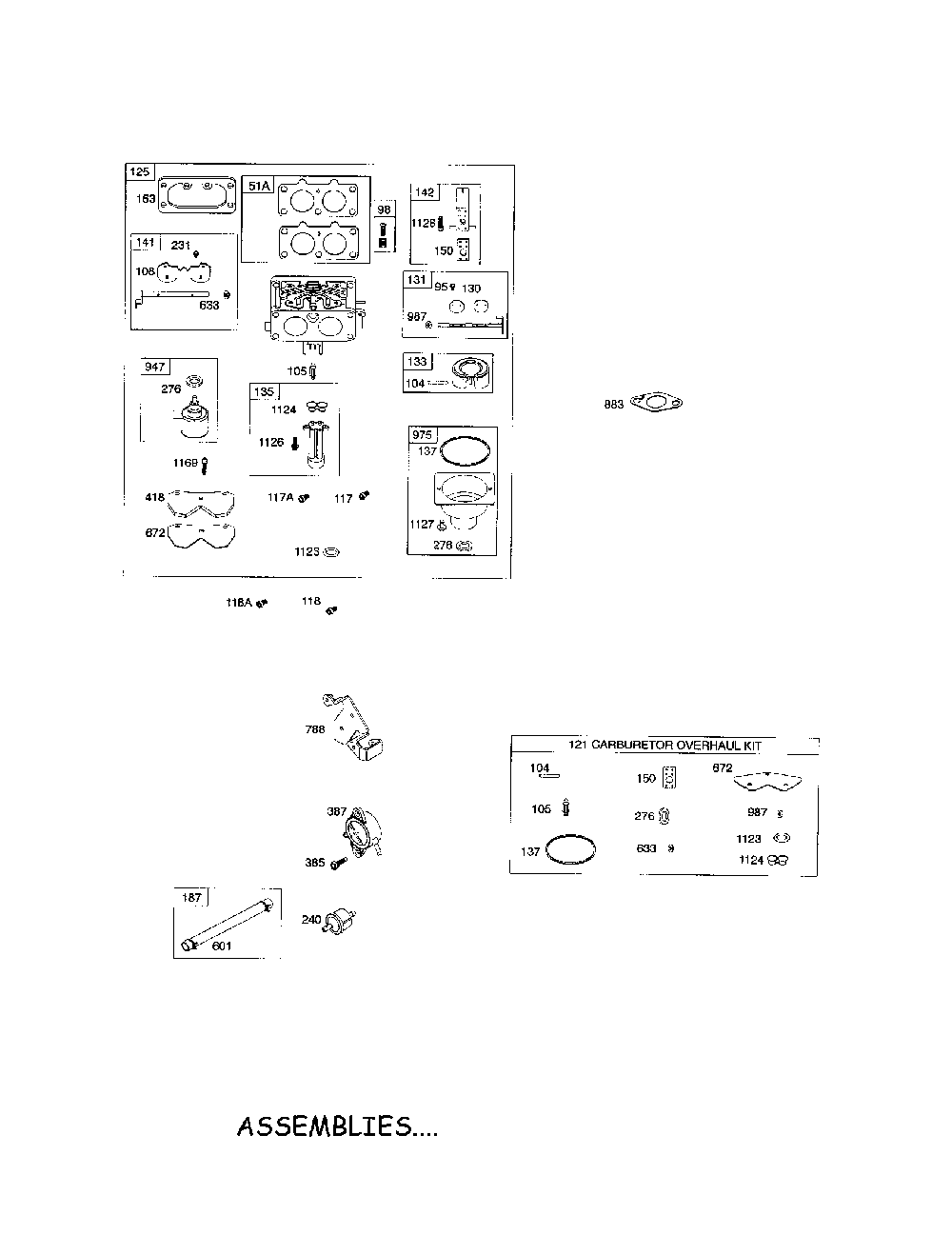 Carburetor/fuel line Diagram and Parts List for CLT24520  Snapper Lawn Tractor
