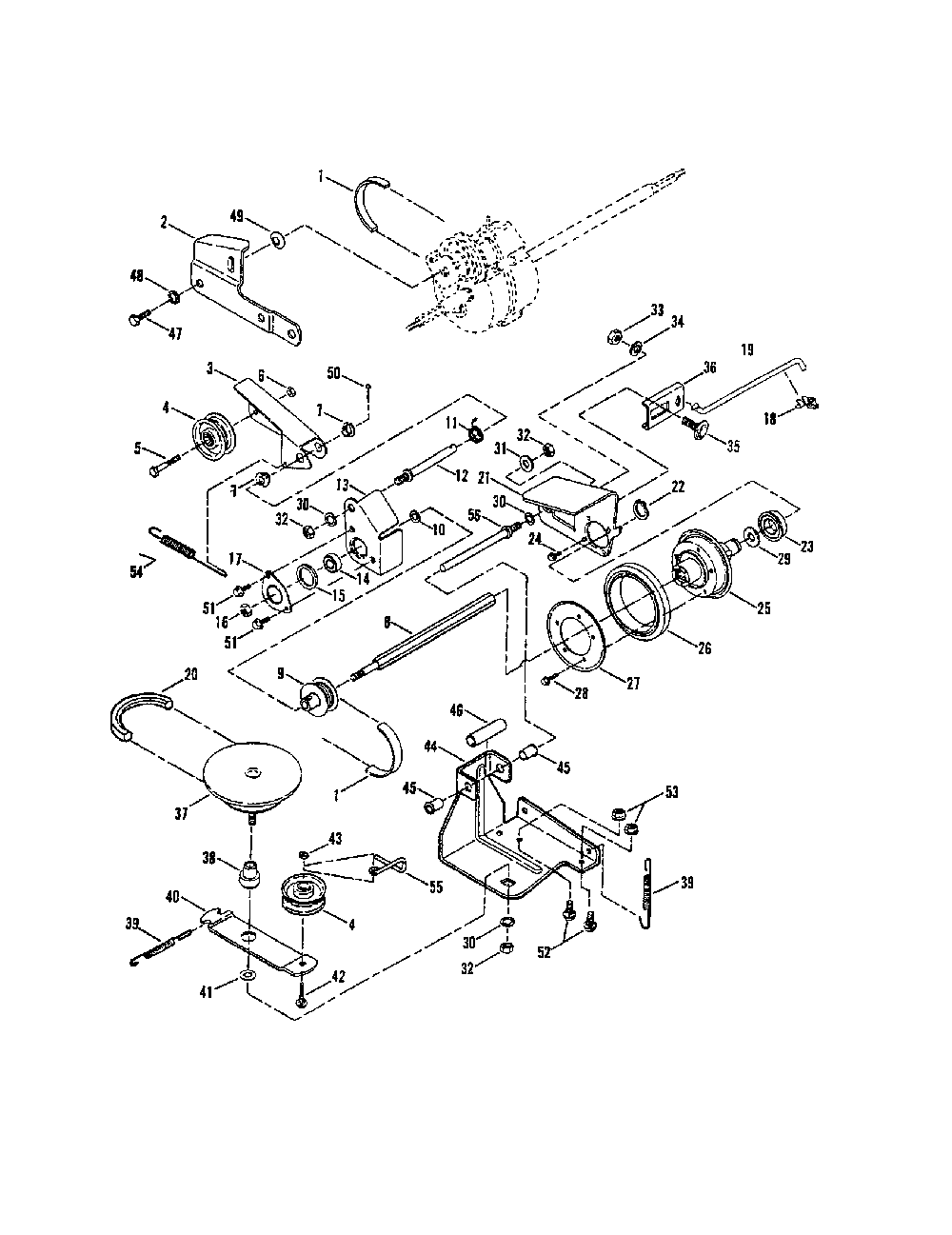 Drive system self-propelled Diagram and Parts List for 84287  Snapper Lawn Mower