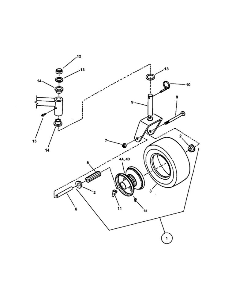Caster, Wheel And Tire Diagram and Parts List for SPA521 SERIES 3 Snapper Lawn Mower