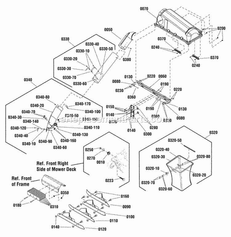 Triple Catcher Assembly 46  52 Diagram and Parts List for 7600106  Snapper Lawn Tractor Accessories