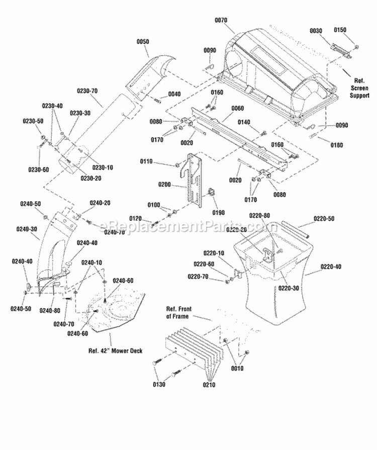 Triple Catcher Diagram and Parts List for 7600125  Snapper Lawn Tractor Accessories