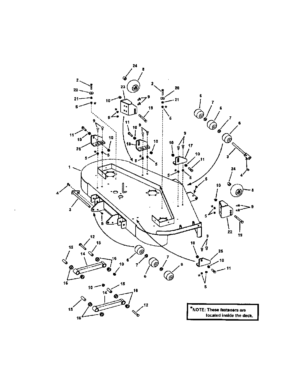 61" cutting deck pt. 1 Diagram and Parts List for 85673  Snapper Lawn Mower
