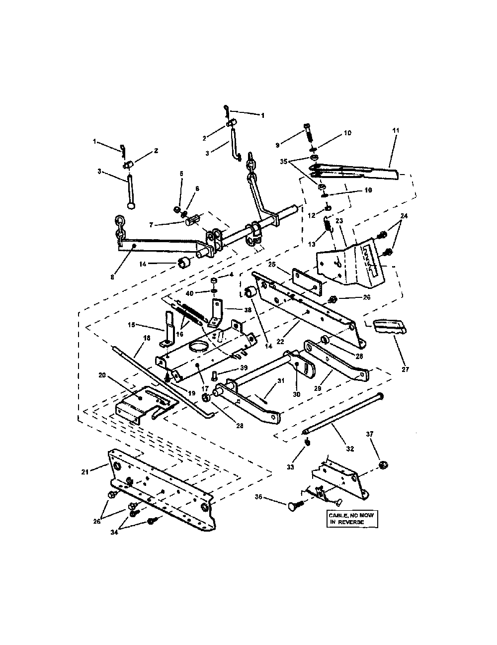 Rails/lift arms/cam lift Diagram and Parts List for 301223BVE  Snapper Lawn Mower