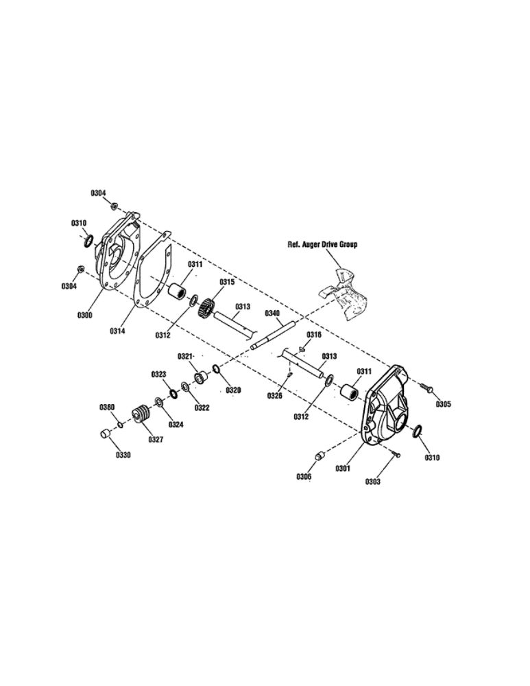 Gear Case Diagram and Parts List for 1696002 M1227EX Snapper Snow Blower