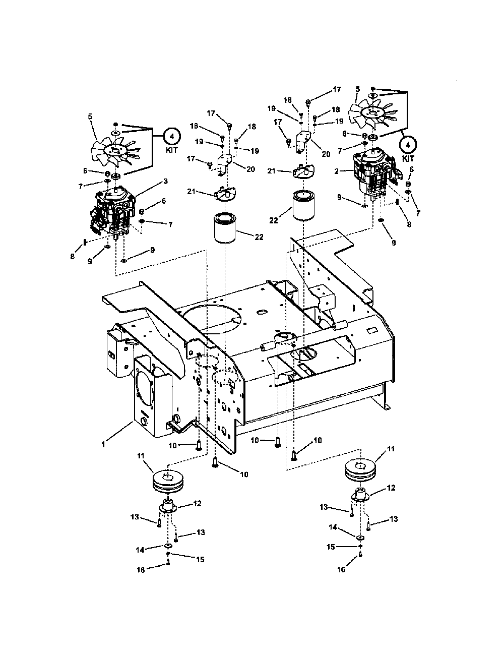 Rear chassis/pumps/pulleys Diagram and Parts List for NZMX30614KH  Snapper Lawn Mower