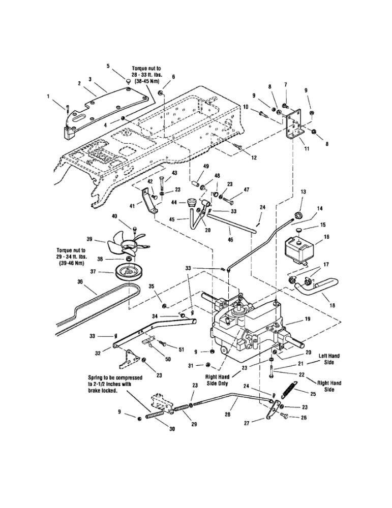 Transmission Diagram and Parts List for GT23540 1694621 Snapper Lawn Tractor