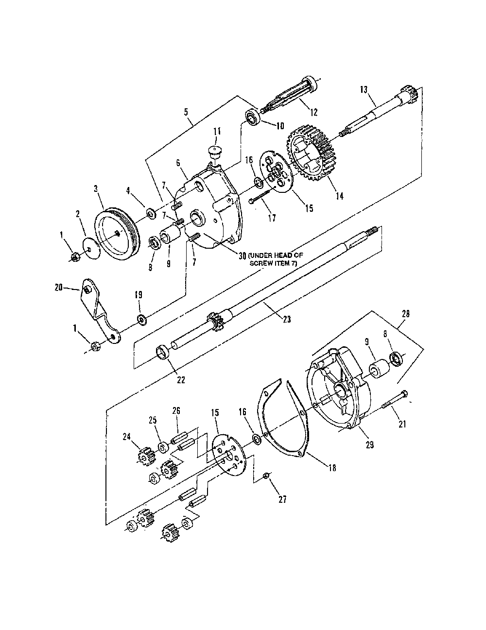 Transmission (differential) Diagram and Parts List for NFR216012  Snapper Lawn Mower
