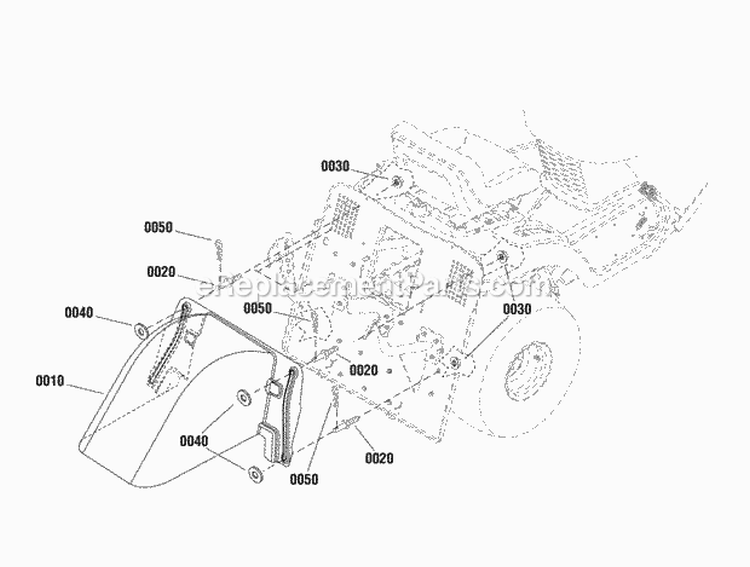 Rear Deflector Diagram and Parts List for 885654  Snapper Lawn Tractor Accessories