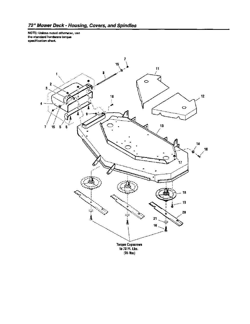 Housing/covers/spindles Diagram and Parts List for 5900693  Snapper Lawn Mower