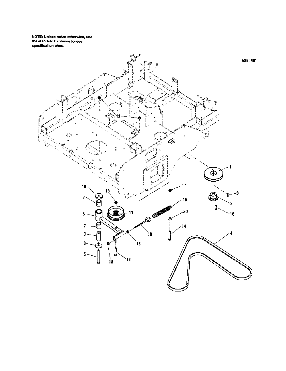 Pump drive Diagram and Parts List for 5900693  Snapper Lawn Mower