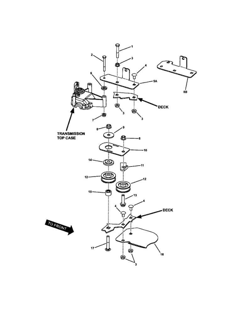 Rear Deck Brackets/Idler Arm Diagram and Parts List for 7800169 SPV211S Snapper Lawn Mower