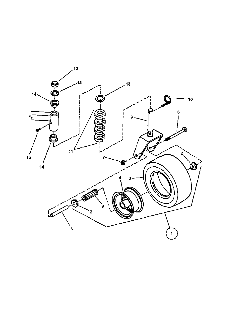 Caster, wheel and tire Diagram and Parts List for SPA610-  Snapper Lawn Mower