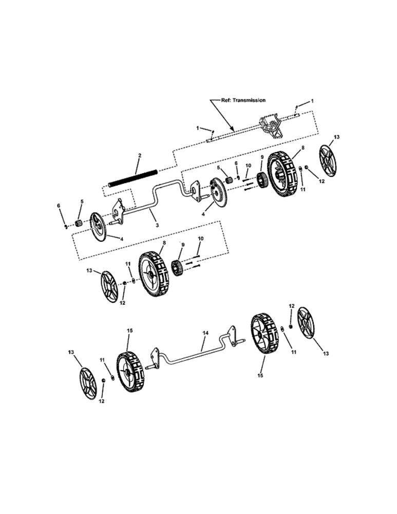 Front And Rear Wheels Diagram and Parts List for 7800423 SPV21675EFC Snapper Lawn Mower