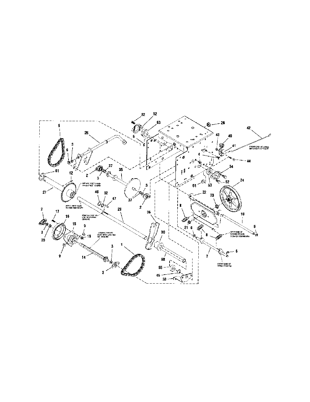 Traction drive- ez turn-28" model Diagram and Parts List for 130887260  Snapper Snow Blower