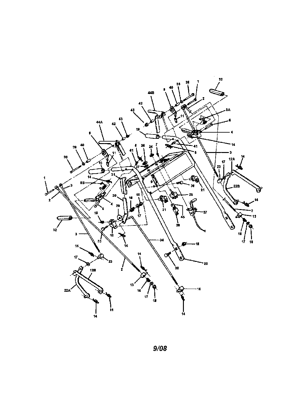 Pistol grip handle/control Diagram and Parts List for SPE361  Snapper Lawn Mower