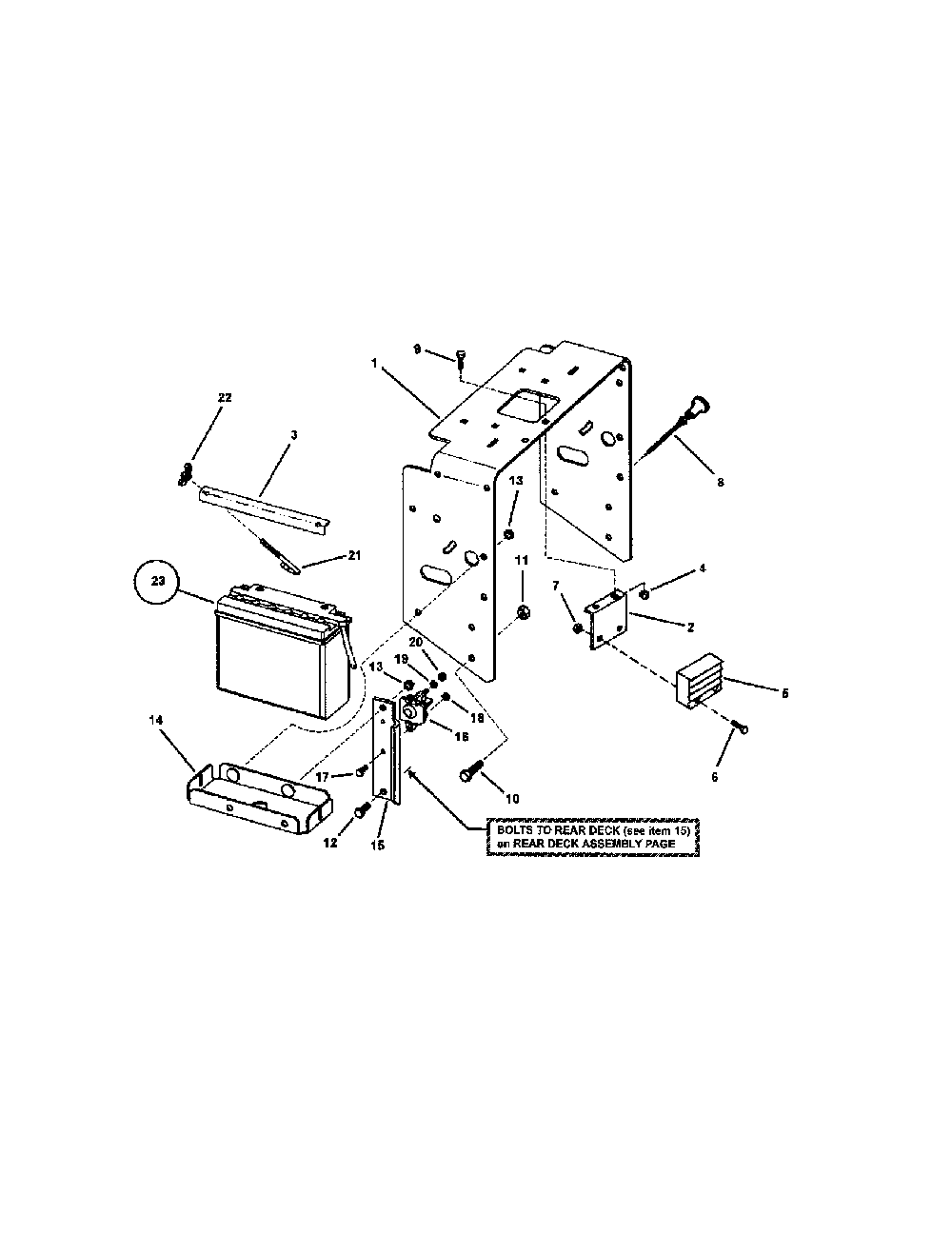 Tank bracket Diagram and Parts List for SPA610-  Snapper Lawn Mower